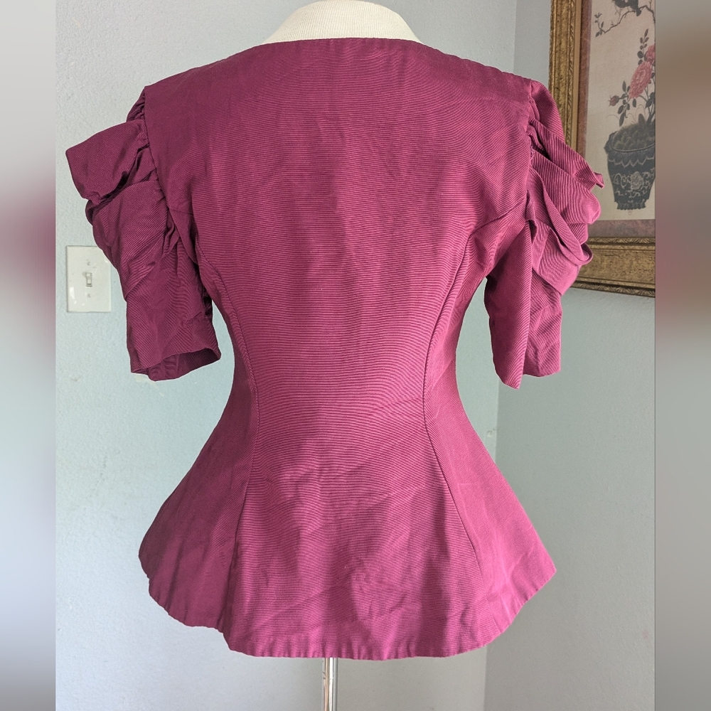 Vintage Pearl Button Sweetheart Blazer Jacket - Picture 5 of 10